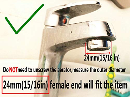 Image of sink faucet diverter valve /adapter to bidet shower hose with aerator for bathroom /kitchen faucet