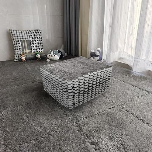 12 Stück Ineinandergreifende Plüsch-Schaumstoffmatte, 30 x 30 cm...