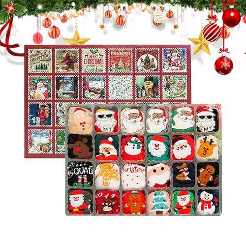 Calendario de Adviento de calcetines navideños con 12 pares unisex para adultos y adolescentes