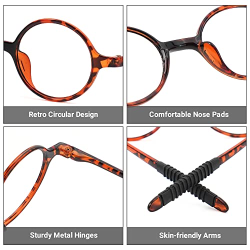 Image of Zeelool Vintage Round Reading Glasses for Women Men,Circle Glasses Frame Eyeglasses ZJCT950943 Black