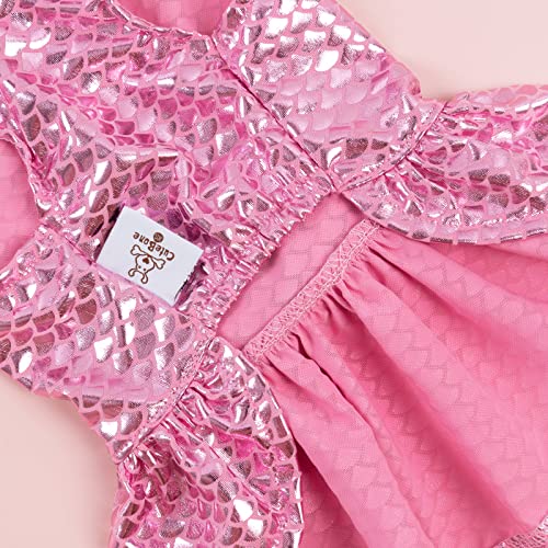 Image of CuteBone Dog Dress Mermaid Girl Puppy Bling Skirt Cat Outfit Small Dogs Costume Pet Clothes for Holiday Beach DD11XS