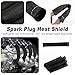 EKUWU 8PCS Spark Plug Wire Heat Shield, 2500°F Spark Plug Heat Shield Sleeve, Compatible with SBC BBC 350 454 Engines, 6 Inch (Black)