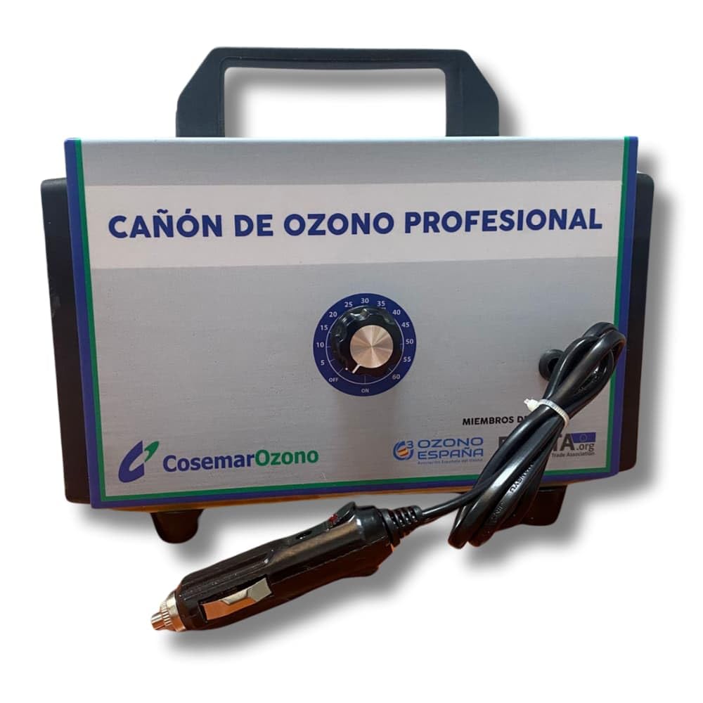 Generador De Ozono Para Coche 5000 Mg/H - Cañón Mini 12V DC - Purificador de aire - Ozonizador para coche - Elimina malos olores - Taxi - Temporizador 60 minutos - OH OZONO HOGAR GRUPO COSEMAR OZONO