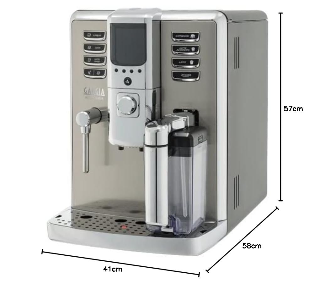 Gaggia Accademia Macchina da Caffè Automatica, per Espresso e Bevande a Base di Latte, Caffè in Grani o Macinato, RI9702/012, Silver, 1500W, 100% Made in Italy