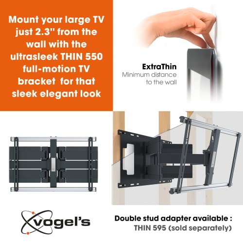 Vogel's Thin 550 Ultra Strong Full-Motion Tv Wall Mount For Large (40-100 Inch) Or Heavy (Max. 154Lbs / 70 Kg) Tvs Swivels Up To 120º Tiltable Max. Vesa 600X400 Ultra Slim Tv Wall #TOP3