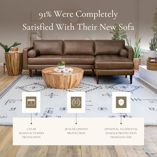 Image of Poly & BARK Napa Right-Facing Sectional Sofa in Cocoa Brown