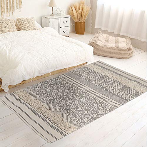 Seavish 3X5 Rug,Tufted Cotton Area Rug Moroccan Rug Boho Hand Woven Fringe Indoor Outdoor Patio Rugs Shag Accent Bohemia Carpet Farmhouse Rug For Living Room Bedroom Laundry Entry #TOP1