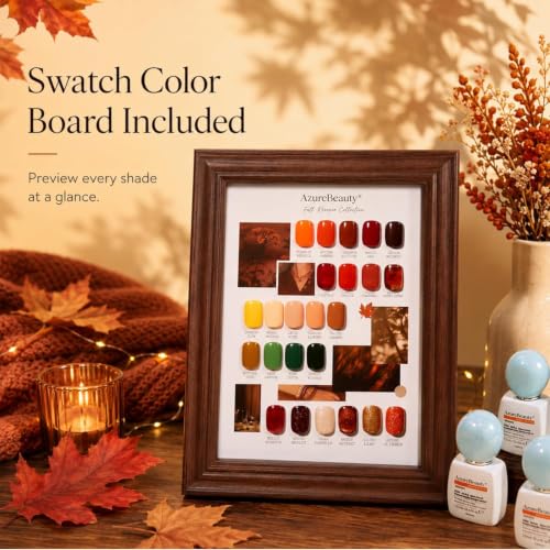 Image of AZUREBEAUTY 24 Colors 15ml HEMA-Free Fall Gel Nail Polish Set, 29Pcs Kit