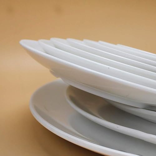 Miniatura 4 de SHINING Plato redondo Unzerbrechlich de plástico de melamina de 4.8 a 16 pulgadas, plato de comedor blanco de porcelana, comedor, cocina, escuela,