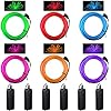 Konohan 6 Pcs Portable Wearable LED Lights Neon El Wire, Battery Operated, Glow Wire for DIY Costume, Halloween, Christmas DecorationsRed, Pink, Blue, Green, Purple, Yellow,16.4 Feet