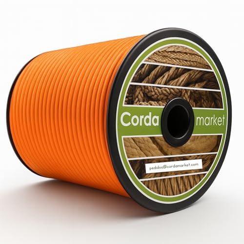 Caoutchouc élastique 8 mm Cordamarket orange fluor, tendeur extensible 50 m
