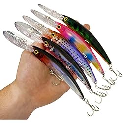 Señuelos Pesca Lubina Spinning Señuelos de Pesca Spinning – Minnow Spinning Lubina – Señuelos Spinning mar – Señuelos Artificiales de Pesca – Cebos Lucio/Black Bass/lubina – Pesca pantano y mar – 17 cm y 24 Gramos (5 Unidades)