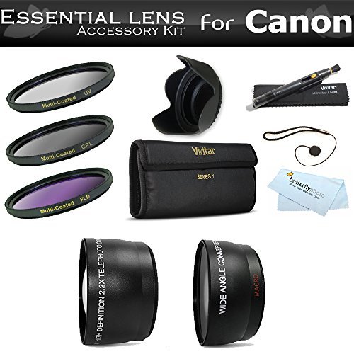 Deluxe All In Lens Kit For CANON VIXIA HF R62, HF R60, HF R600, HF R700, HF R72, HF R70 Camcorder Includes HD .43x Wide Angle Le