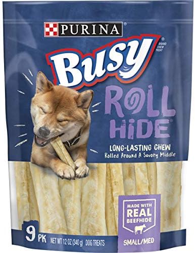 Purina Busy Rawhide Small/Medium Breed Dog Bones, Rollhide - 9 ct. Pouch