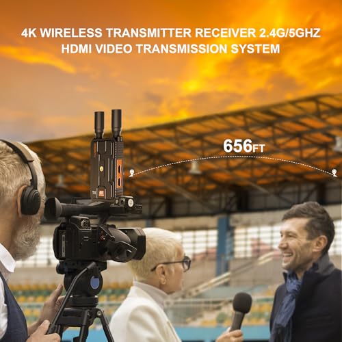 (1TX+1RX) Weeryyi 4K Wireless HDMl Transmitter and Receiver,Wireless HDMI Extender,656FT Ultra Long Distance Plug and Play, 2.4G&5G, for PC/Camera/HDTV/Projector/TV Box,etc (No App) - Thumbnail 3
