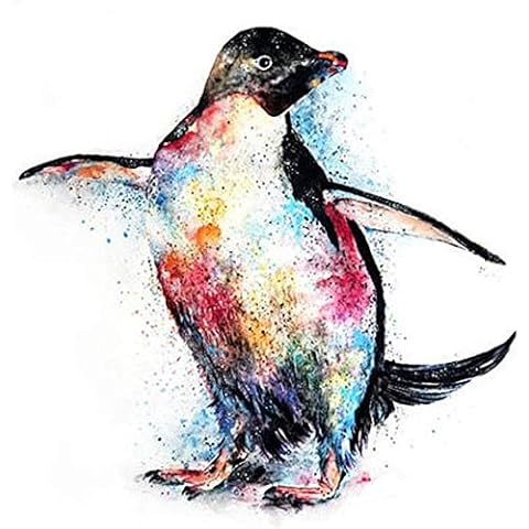 5D DIY Diamond Paint Kits Full Drill, Penguin Crystal Rhinestone Paintings by Number, Embroidery Cross Stitch Arts Crafts Pictures Paintings for Kids Adults Home Wall Art Gifts Decor - 30 * 30cm Cover