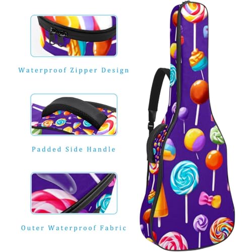 Sac pour guitare matelassé et imperméable avec couche protectrice violette - 4