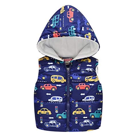TENMET Kids Toddler Girls Boys Lightweight Jacket Vest Coat Waistcoat Warm Autumn Warmer Outwear Cars Colorful 5T Cover