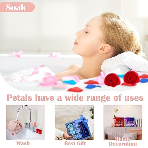 Yuxung YUXUNG-ORAL SCEN-34 6 Boxes Floral Scented Bath Soap Rose Flower Petals 54 Pcs Christmas Essential Oil Gift Rose Soap thumb #3
