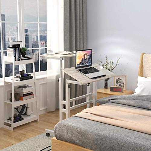 Image of sogesfurniture Adjustable Stand up Desk Computer Stand Desk Mobile Laptop Sit Stand Computer Desk,Beige BHCA-101-MP