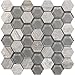 Apollo Tile Textured Wooden Hexagon Glass Mosaic Tile - 11.8" x 12" Sheet for Kitchen, Bathroom or Flooring (5-Pack)