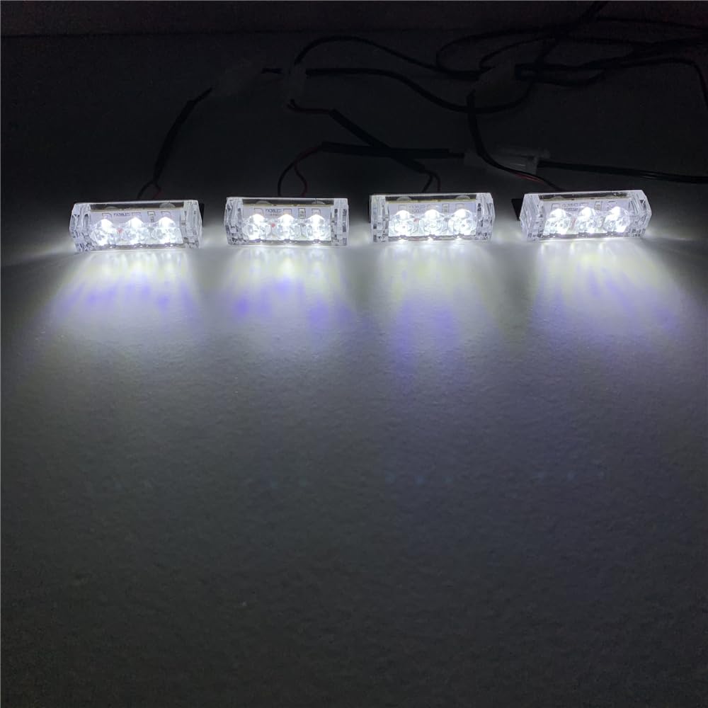 Gruppi ottici posteriori Testa della luce stroboscopica della griglia per dell'automobile 12V LED per la lampada per Mini Flash Luci di marcia diurna Avvertimento di emergenza della per polizia lampeg
