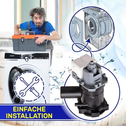 Ablaufpumpe für Waschmaschine 30W 220-240V 50HZ 0,2A mit Originalnummer 00141896 00145787 für Bosch für Siemens - Garantie 10 Jahre - MONTERAL