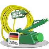 Conectra® - Glasfaser Patchkabel | OS2 | Singlemode | Simplex | LC/APC auf LC/APC | gelb | ideal für FTTH Heimnetzwerke | LWL Lichtwellenleiter Glasfaserkabel (Länge 0,25 m)