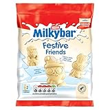 Milkybar Festive Friends White Chocolate Bag | 57g of Creamy White Chocolate Shapes with Crispy Pieces | Christmas Treats for Kids, Stocking Fillers & Festive Sharing