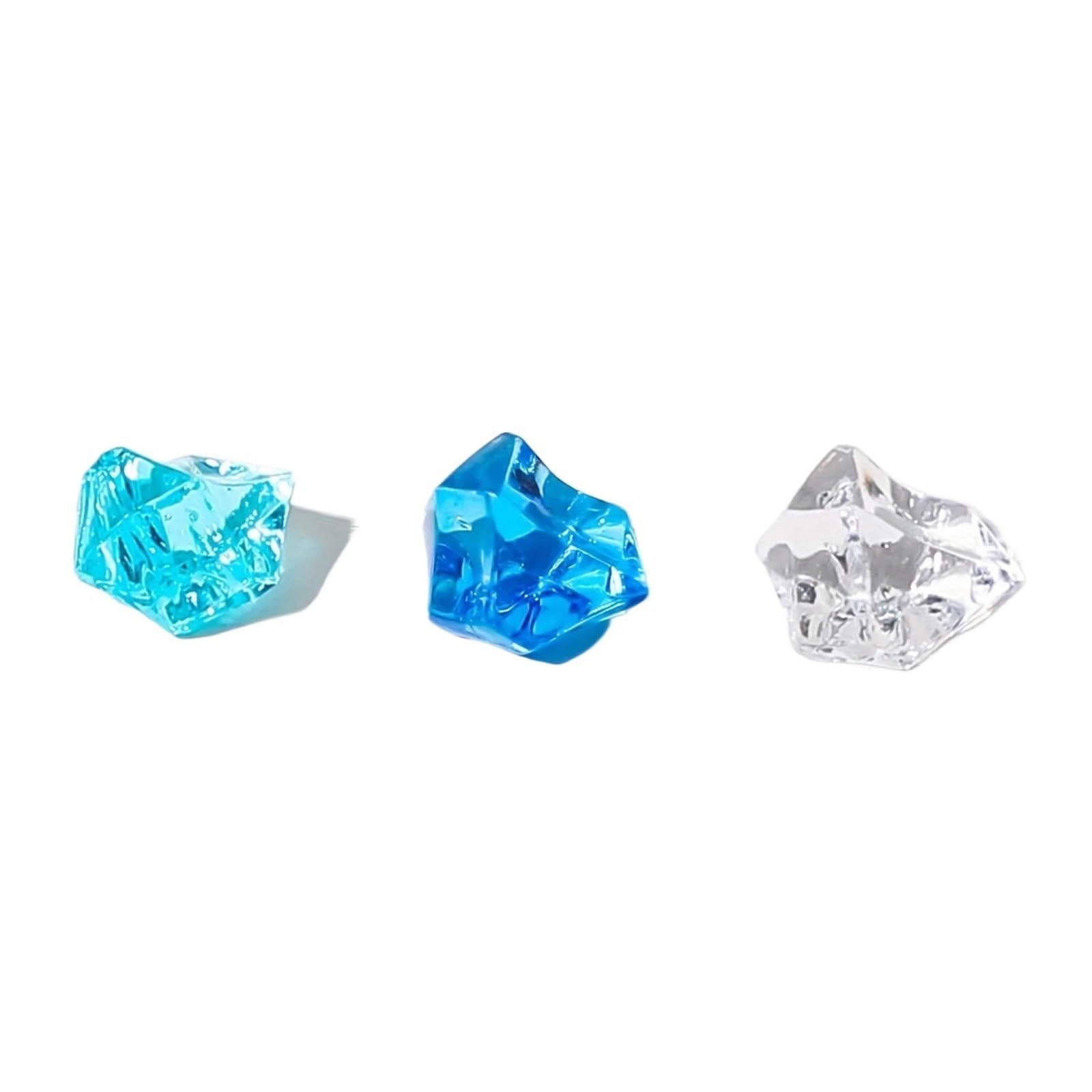 ITRHJTGP Fake Ice Rocks Vibrant Blue Ice Rocks Fake Cubes Sparkling Gems For Decorations Weddings Dly Crafts for Vases Fillers(50pcs)