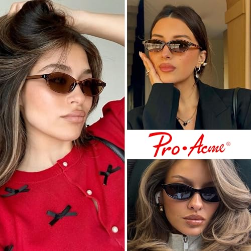 Pro Acme Retro Oval Sunglasses for Women Chic Cat Eye Y2K Trendy Narrow Sunnies Designer Sun Glasses2