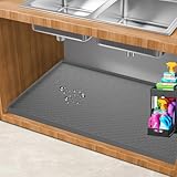 RONSXY 86x56 cm Tapete para Debajo del Fregadero de Cocina, Protector Impermeable y Antideslizante de Silicona para...