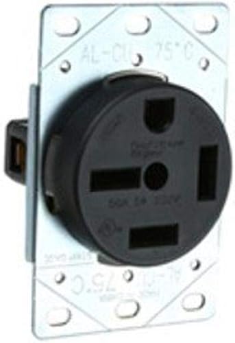Legrand Pass & Seymour 5750 - Toma de corriente eléctrica de 50 amperios, trifásica, 250 V, NEMA 15-50R, negro (1 unidad)