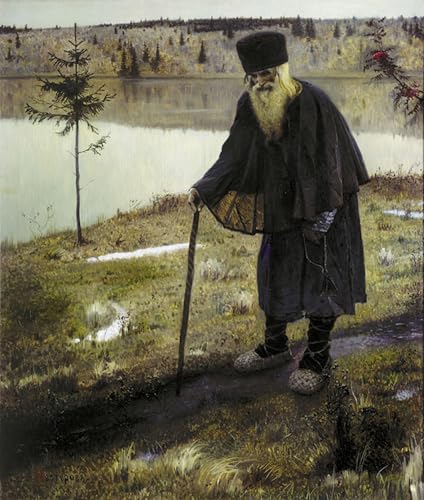 Tableau Toile l'Ermite Peinture Inspirante Nesterov Décoration Chambre