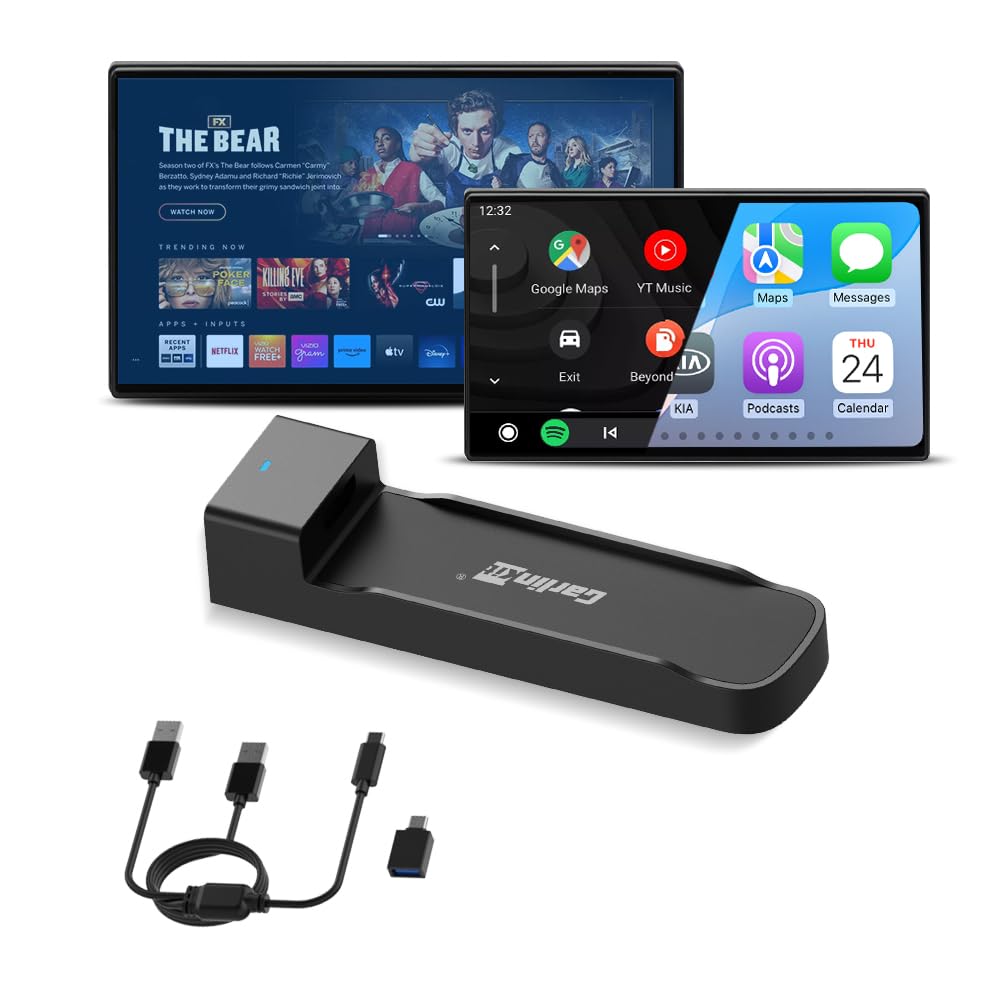 Carlinkit FireDrive Link Pro HDMI Car TV Converter per Fire TV Stick Streaming, adattatore wireless Apple CarPlay & Android Auto, compatibile con veicoli CarPlay cablati, dongle 3 in 1, plug & play