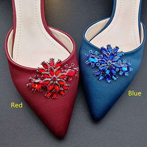 Chaussures Clips Boucles Strass Fleur Rouge Mode Coréenne