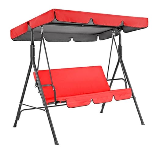 Auvent de rechange pour balancelle de jardin 3 places - Tissu imperméable - 210 x 145 cm - Rouge - Compatible avec modèles de balançoire Hollywood standard