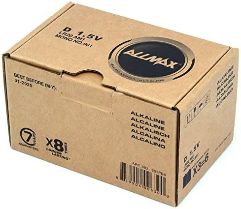 ALLMAX All-Powerful Alkaline Batteries-D (6-Pack)-Premium Grade-Ultra Long Lasting and Leak-Proof, Powered by EnergyCircle