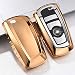 QBUC for BMW Key Fob Cover Protective Case, Soft TPU Anti-dust Protection Key Case Shell Keyless Remote Control Smart Car Key Protector for BMW 1/2/3/4/5/6/7 Series and X3 X4 M2 M3 M4 M5 M6(Gold)