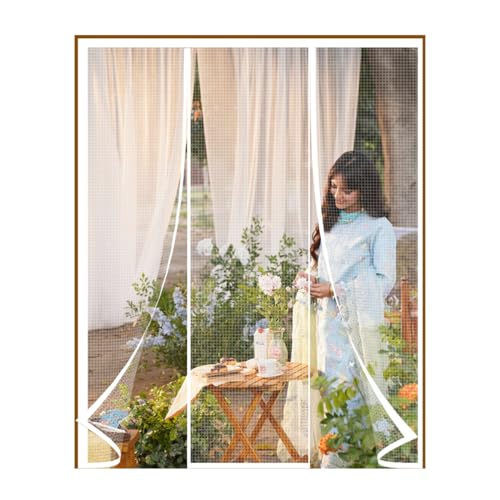 Bianco 230x225cm Zanzariera Porta Magnetica con Calamite, Ideale per Balconi, Cantine e Terrazze, Anti-Insetti