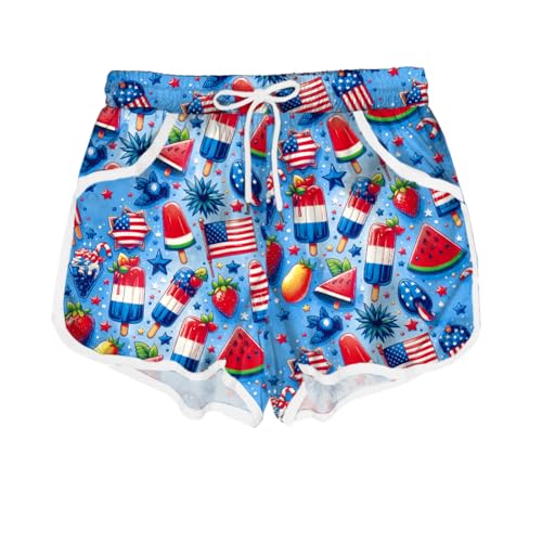 Image of Deerose Kids Hawaiian Swim Board Shorts Quick Dry Active Swim Trunk 5-14 Years