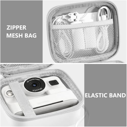 Image of Leayjeen Kids Instant Print Camera Case for Dylanto - White | Classic White Design, Compatible ESOXOFFORE /Dylanto /GKTZ /HiMont, EVA Hard Shell, Shoulder Strap (Case Only)