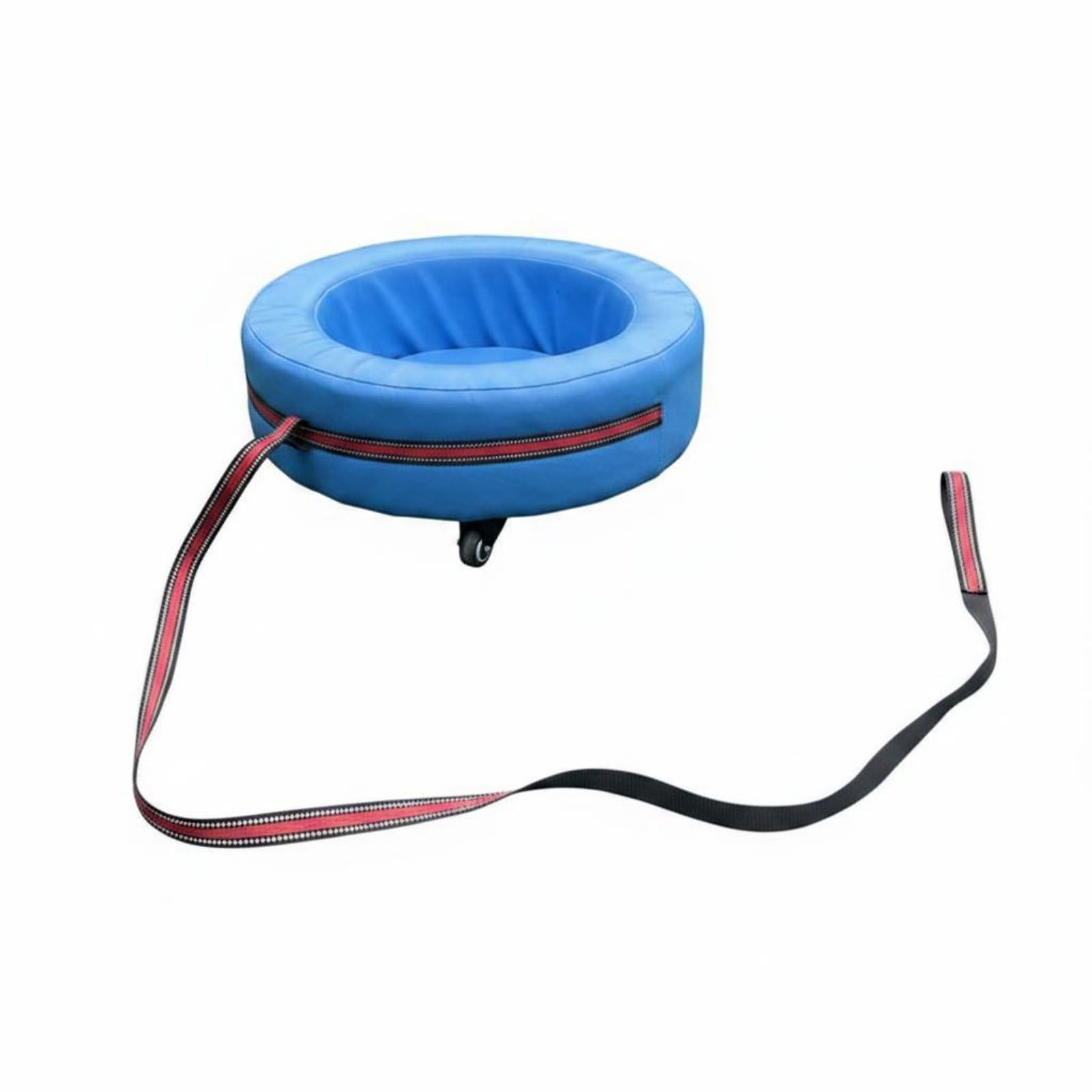 Kinder Trainingsroller Ziehwagen Mitfahrgerät Kindermobil mit Stabilem Holzrahmen Und Gepolsterter Sitzfläche für Sporttage Teamaktivitäten Sozialtraining, Blau