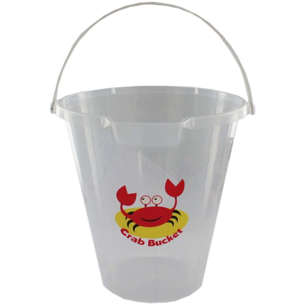 Beach Fun Transparent Round Crab Bucket - Assorted