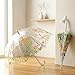 Ailefentene 2 Pack Wildflower Blossom Clear Umbrella Plastic Transparent Travel Clear Floral Rain Umbrella Outdoor Fashionable Windproof for Adult Kids Girls Romantic Wedding Decoration Auto Open