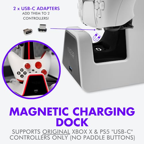Tilted Nation TNPHANTOM Rgb Headset And Controller Stand With Charging Station - For Playstation Or Pc thumb #3
