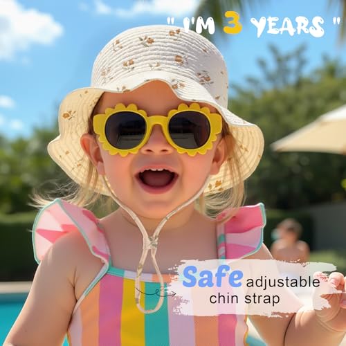 Image of Muslin Baby Sun Hat Sun Protection Baby Toddler Bucket Hats for Boys Girls