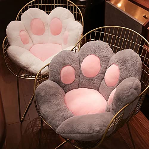 id cafe Cute cat paw cushion cat paw shape lazy susan bear paw chair cushion suitable for restaurant office chair children's room interesting children's gift ()