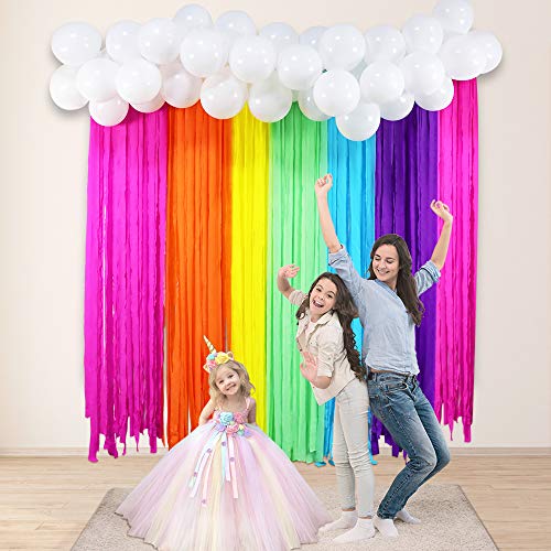 Rainbow Party Backdrop With Balloon Garland, Rainbow Cloud Unicorn Birthday Photo Backdrops Props Booth Rainbow Balloon Arch Kit For Kids Rainbow Unicorn Birthday Decorations Baby Shower Photography #TOP6