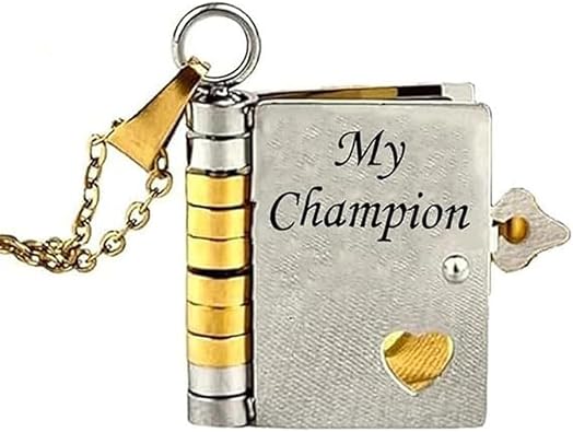 For Son - My Champion Book Necklace, My Beloved Son Book Necklaces, Personalized Multi-Layer Book Pendant Jewelry, Gift from Mom Dad